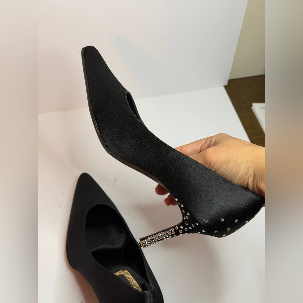 Christian Dior Black Sateen Heels Pumps Size 35.5 - Picture 10 of 10